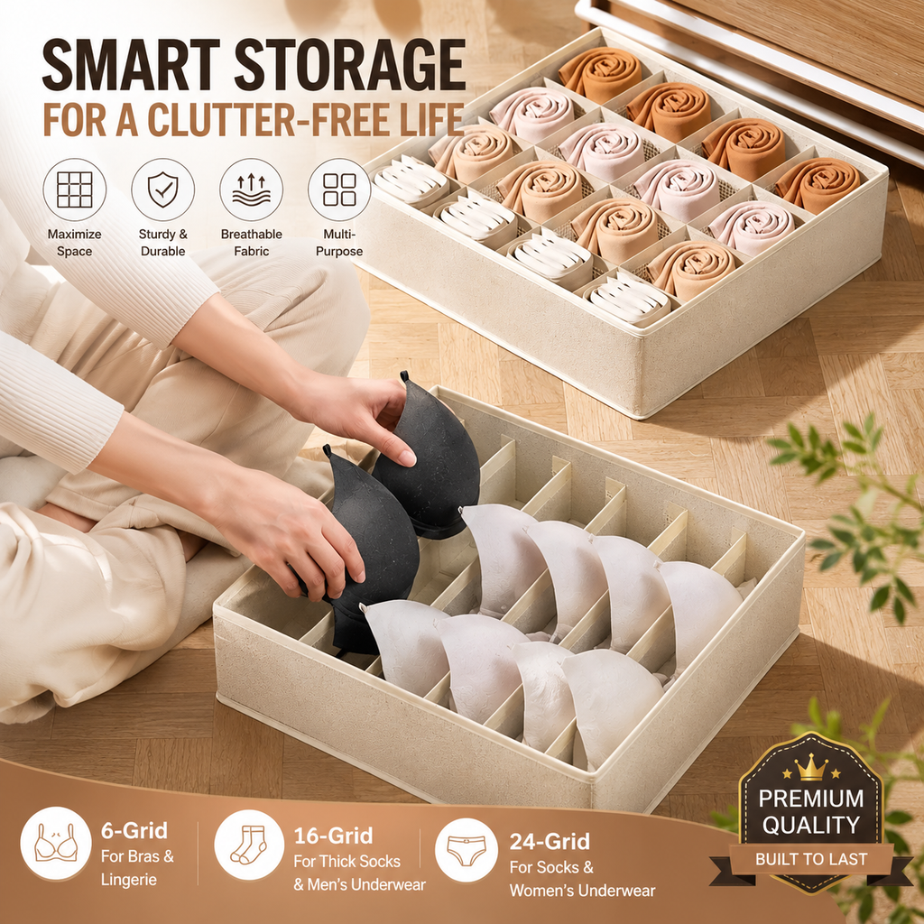 Foldable Drawer Organizer for Underwear, Bras & Socks