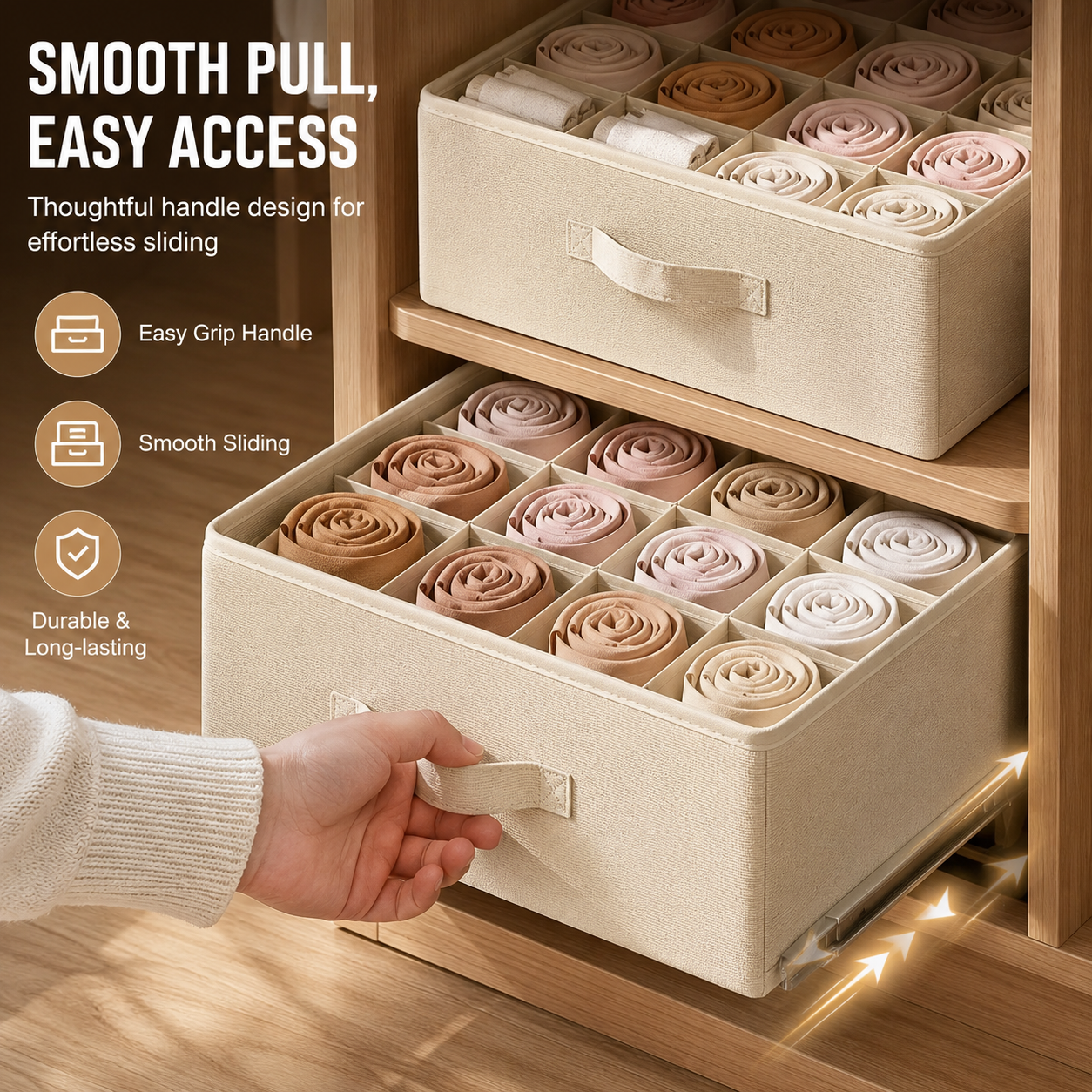 Foldable Drawer Organizer for Underwear, Bras & Socks