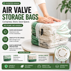 No-Pump Vacuum Storage Bags & Space Saver Organizer