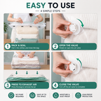 No-Pump Vacuum Storage Bags & Space Saver Organizer