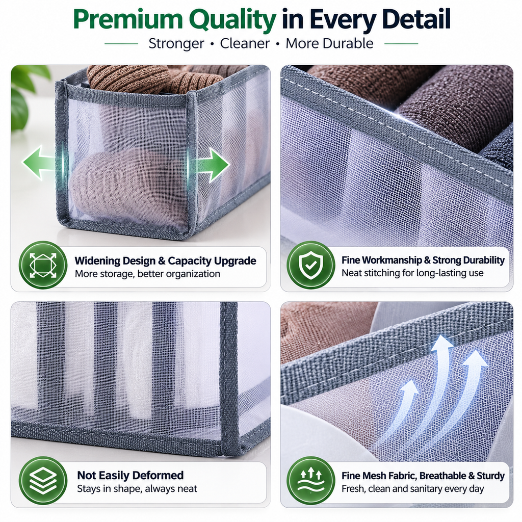 11-Compartment Breathable Mesh Organizer