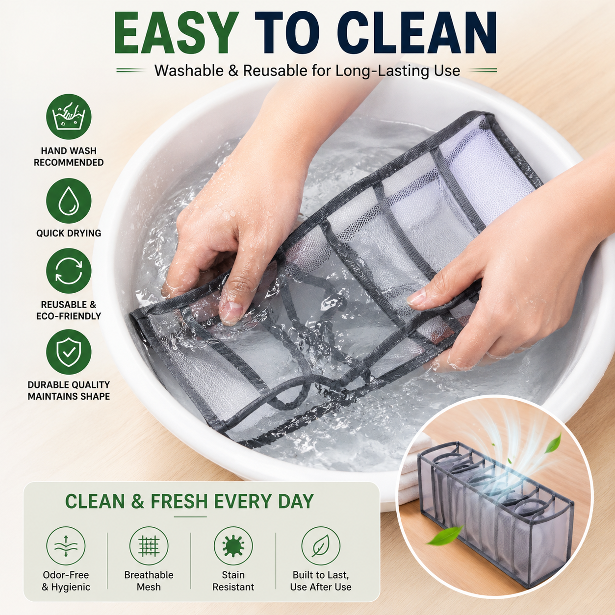 11-Compartment Breathable Mesh Organizer