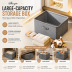 Soft Cover Zipper Storage Box & Portable Clothes Organizer