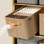 Foldable Fabric Storage Bin with Reinforced Handles