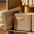 Foldable Fabric Storage Bin with Reinforced Handles