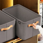 Foldable Fabric Storage Bin with Reinforced Handles