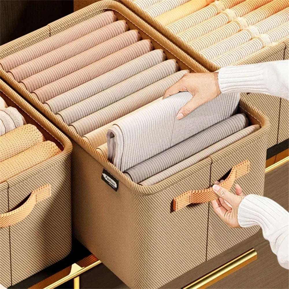 Foldable Fabric Storage Bin with Reinforced Handles