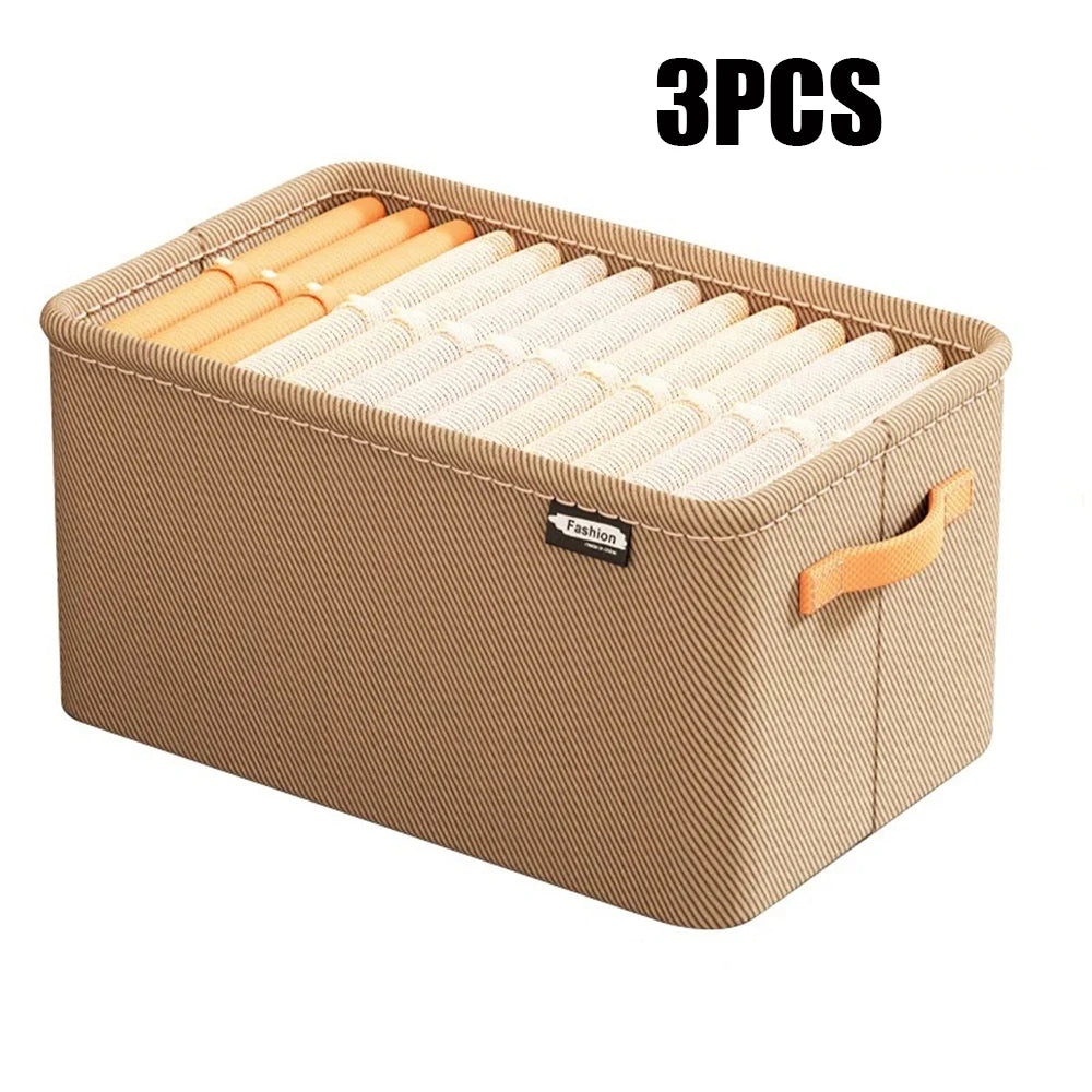 Foldable Fabric Storage Bin with Reinforced Handles